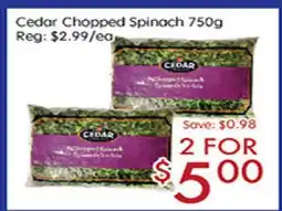 Sunny Food Mart Cedar Chopped Spinach offer