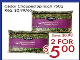 Sunny Food Mart Cedar Chopped Spinach offer