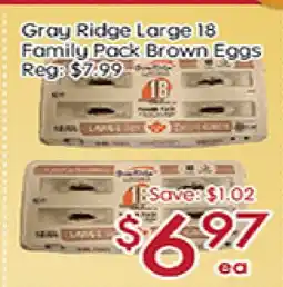 Sunny Food Mart Gray Ridge Large 18 Family Pack Brown Eggs offer