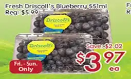Sunny Food Mart Fresh Driscoll's Blueberry offer