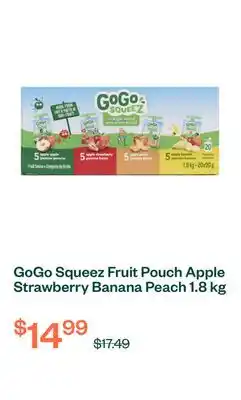 Voilà GoGo Squeez Fruit Pouch Apple Strawberry Banana Peach 1.8 kg offer