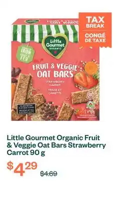 Voilà Little Gourmet Organic Fruit & Veggie Oat Bars Strawberry Carrot 90 g offer