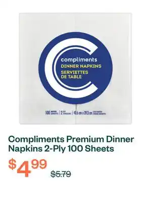 Voilà Compliments Premium Dinner Napkins 2-Ply 100 Sheets offer