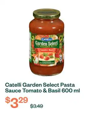 Voilà Catelli Garden Select Pasta Sauce Tomato & Basil 600 ml offer