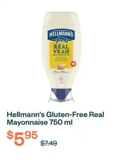 Voilà Hellmann's Gluten-Free Real Mayonnaise 750 ml offer