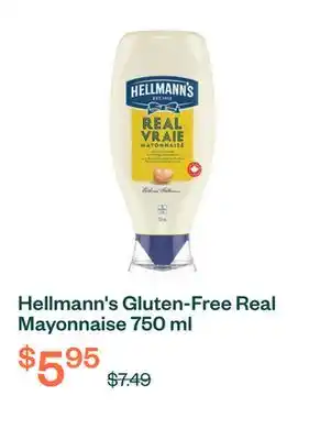 Voilà Hellmann's Gluten-Free Real Mayonnaise 750 ml offer