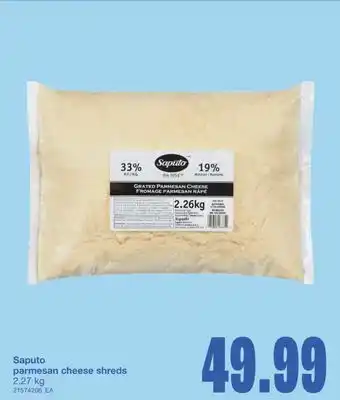 Wholesale Club SAPUTO PARMESAN CHEESE SHREDS, 2.27 KG offer