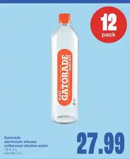 Wholesale Club GATORADE ELECTROLYTE INFUSED UNFLAVORED ALKALINE WATER, 12 x 1 L offer