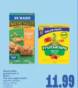 Wholesale Club GRANOLA BARS OR FRUIT AND VEGGIE SNACKS, 637 G-1.28 KG offer