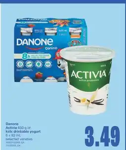 Wholesale Club DANONE ACTIVIA 650 G OR KIDS DRINKABLE YOGURT 6 X 93 ML offer