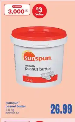 Wholesale Club SUNSPUN PEANUT BUTTER, 4.5 kg offer