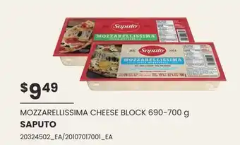 Wholesale Club MOZZARELLISSIMA CHEESE BLOCK 690-700 g SAPUTO offer