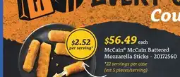 Wholesale Club MCCAIN MCCAIN BATTERED MOZZARELLA STICKS offer