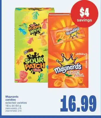 Wholesale Club MAYNARDS CANDIES, 18 x 44-64 g offer