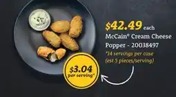 Wholesale Club MCCAIN CREAM CHEESE POPPER offer