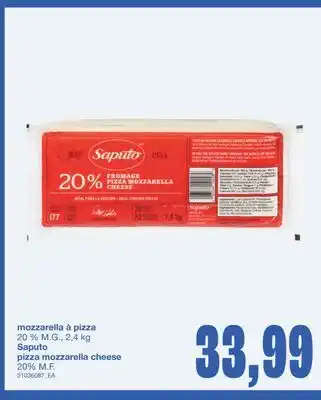 Wholesale Club SAPUTO PIZZA MOZZARELLA CHEESE offer