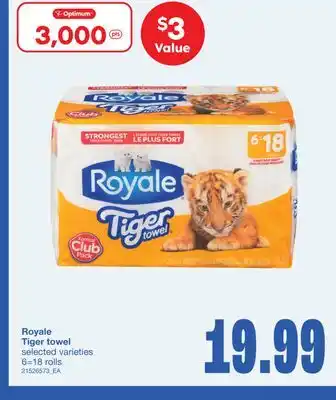 Wholesale Club TIGER TOWEL, 6=18 rolls offer