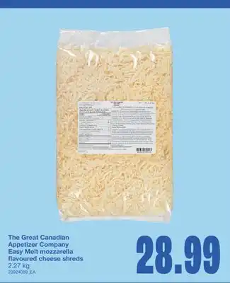 Wholesale Club EASY MELT MOZZARELLA FLAVOURED CHEESE SHREDS, 2.27 kg offer