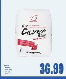 Wholesale Club HEIWA CALROSE SUSHI RICE, 18.1 KG offer