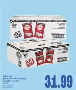 Wholesale Club FRITO LAY POTATO OR DORITOS CHIPS, 32 ct offer