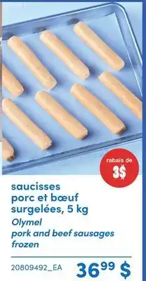 Wholesale Club SAUCISSES PORC ET BŒUF SURGELÉES, 5 KG offer