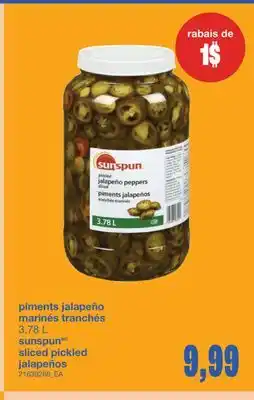 Wholesale Club SUNSPUNMC SLICED PICKLED JALAPEÑOS, 3,78 L offer