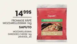 Wholesale Club SAPUTO MOZZARELLISSIMA SHREDDED CHEESE 1 kg offer