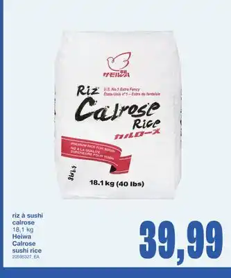 Wholesale Club HEIWA CALROSE SUSHI RICE, 18,1 KG offer