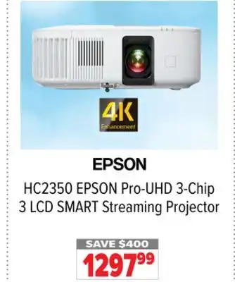 2001 Audio Video HC2350 EPSON Pro-UHD 3-Chip 3 LCD SMART Streaming Projector offer