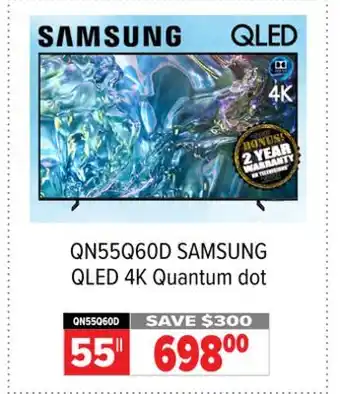 2001 Audio Video QN55Q60D SAMSUNG QLED 4K Quantum dot offer