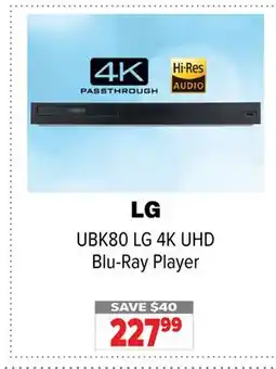 2001 Audio Video UBK80 LG 4K UHD Blu-Ray Player offer