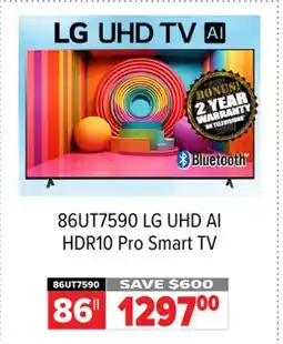 2001 Audio Video 86UT7590 LG 86 UHD AI HDR10 Pro Smart TV offer