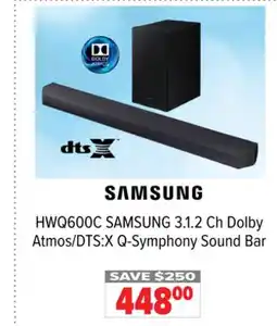 2001 Audio Video HWQ600C 3.1.2 Ch Dolby Atmos/DTS:X Q-Symphony Sound Bar offer