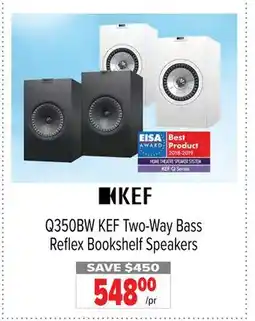 2001 Audio Video Q350BW KEF Two-Way Bass Reflex Bookshelf Speakers offer