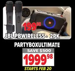 2001 Audio Video PBWIRELES 2PK Wireless PartyBox Ultimate Mic offer