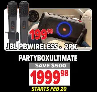 2001 Audio Video PBWIRELES 2PK Wireless PartyBox Ultimate Mic offer