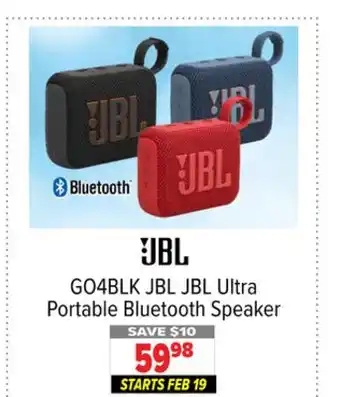 2001 Audio Video GO4BLK JBL JBL Ultra Portable Bluetooth Speaker offer