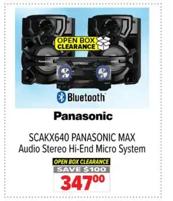 2001 Audio Video SCAKX640 PANASONIC MAX Audio Stereo Hi offer