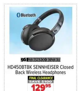 2001 Audio Video HD450BTBK SENNHEISER Closed Back Wireless Headphones offer