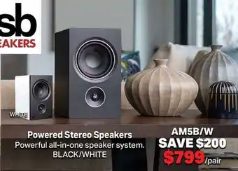 2001 Audio Video AM5B/W Powered Stereo Speakers offer