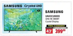 2001 Audio Video UN43CU8000 SAMSUNG Crystal UHD 4K 43 offer