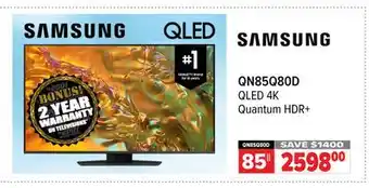 2001 Audio Video QN85Q80D SAMSUNG QLED 4K QUANTUM HDR+ offer