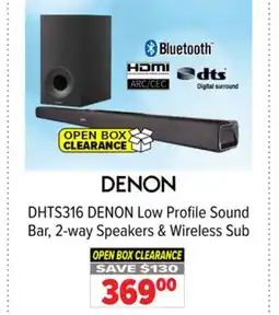 2001 Audio Video DHTS316 DENON Low Profile Sound Bar, 2-way Speakers & Wireless Sub offer