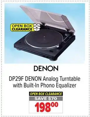 2001 Audio Video DP29F DENON Analog Turntable with Built-In Phono Equalizer offer