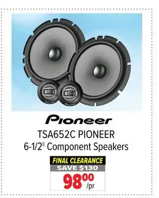 2001 Audio Video TSA652C PIONEER 6-1/2|| Component Speakers offer