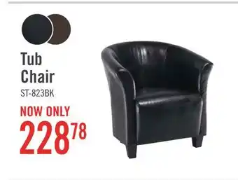 The Brick Ethan 31 Faux Leather tub-Style Accent Chair with Wood Legs - Black offer