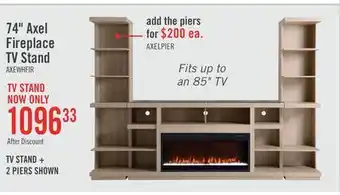 The Brick Axel 74 Modern Electric Fireplace TV Stand with Storage and Cable Management for TVs up to 85- Taupe offer