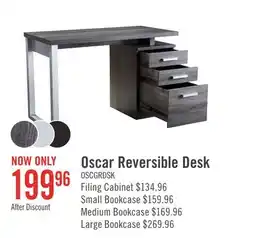 The Brick Oscar 47 Reversible Office Desk with Storage - Grey offer