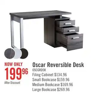 The Brick Oscar 47 Reversible Office Desk with Storage - Grey offer