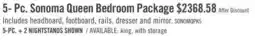 The Brick Sonoma 5pc Bedroom Set with Bed, Dresser & Mirror, Mango Brown - Queen Size offer
